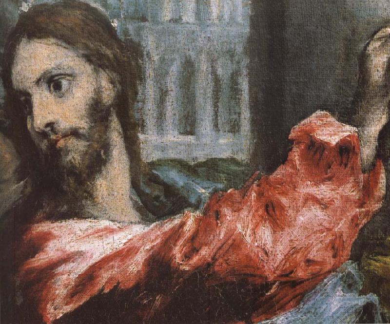 Detail of  The Christ is driving businessman in the fane, El Greco